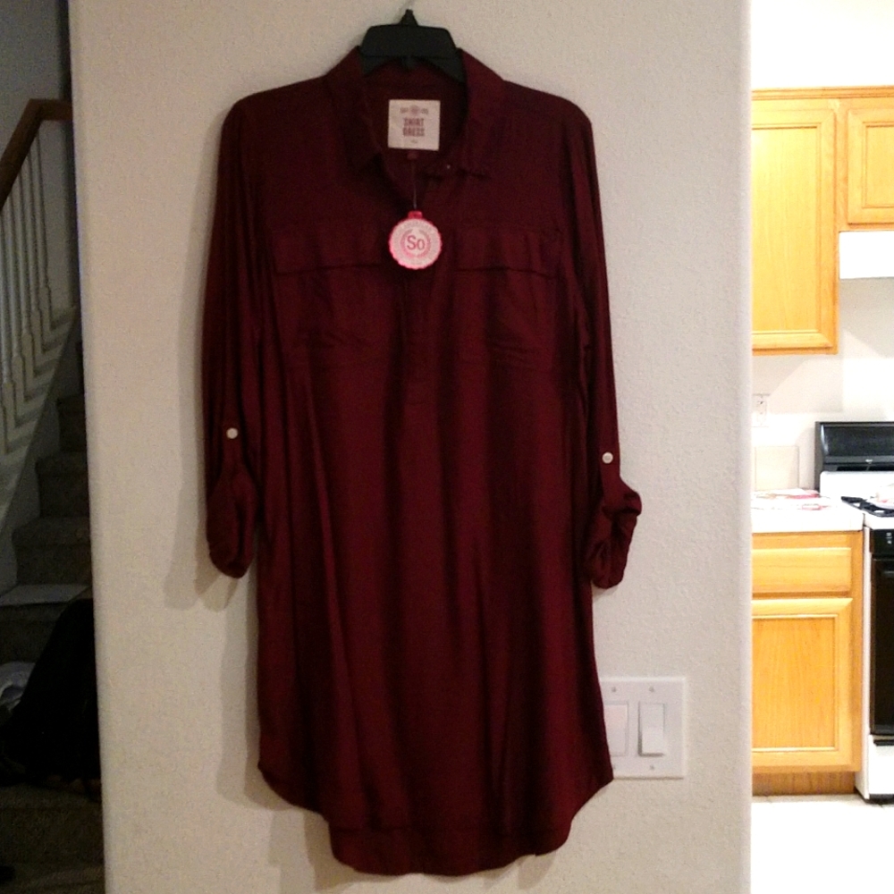 Selling a large toro red shirt dress from Kohl's